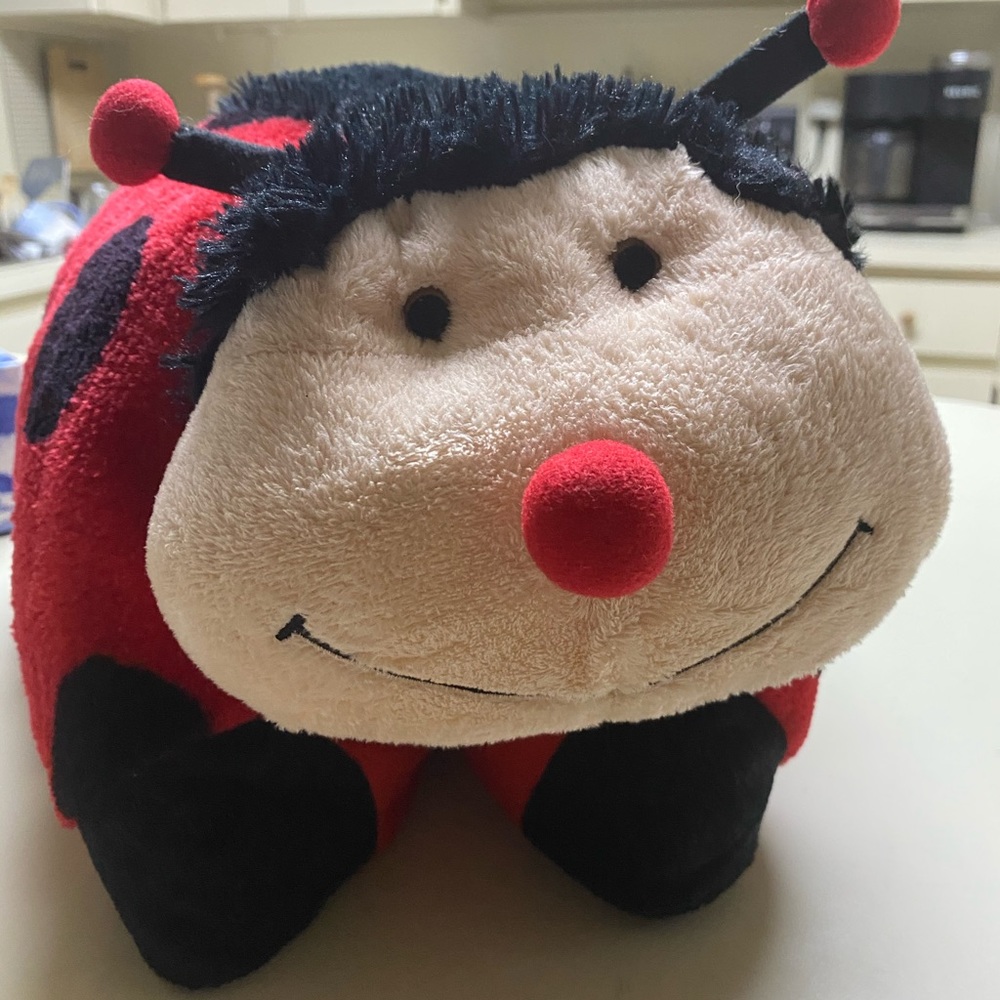 Kids fluffy Ladybug Pillow